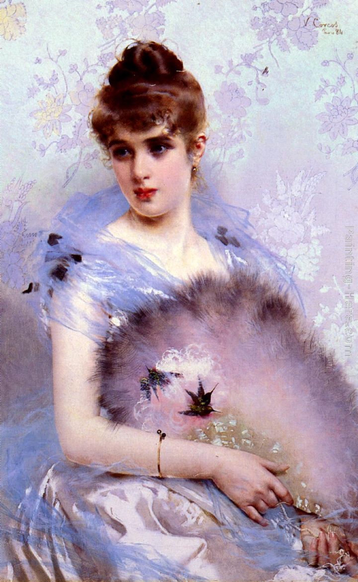 The Feathered Fan painting - Vittorio Matteo Corcos The Feathered Fan art painting